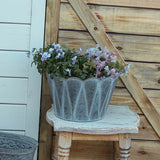 Rotundity Plant Planting Flowerpot Home Courtyard Garden Desktop Decoration Metal Grey Retro Flower Pots Bottom with Holes Vase