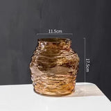 Glass Vase Irregular Lines of Folds Floral Arrangement Accessories Hydroponics Terrarium Home Decoration