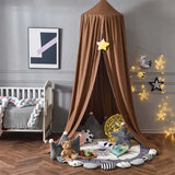 No-Drill round Top Bed Canopy Children's Windproof Baby Bed Light Blocking Mosquito Net Ceiling Mounted Bed Tent Bed Curtain