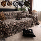 1PC-Leopard print all season universal sofa towel, pet friendly anti slip sofa towel, dust-proof, machine washable sofa towel