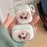 korea cute cake pattern transparent white polka dots earphone case for airpods 1 2 3 4 pro 2 wireless headphone cover