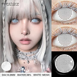 Vampire Red Eye Lenses Halloween Colorful Contact Lenses Devil Cosplay White Anime Eye Lens with Pink Pupils for Partie