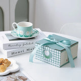 Hand Drawn Tulip Coffee Cup Set Ceramic Mug Dish Milk Juice Afternoon Tea Cup Plate Ceramic Cups with Hand Gift