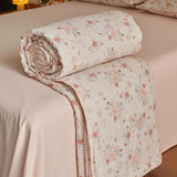 A-Class Double-Layer Soy Fiber Summer Quilt Air Conditioning Single Person Cool Thin Quilt Breathable for Student Home Textiles