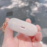 Dreamy Pearl Shell Soft Case For AirPods 4 3 2 1 Pro 2 2nd Cover Funda Wireless Headphone Coque Accessories Box With Keychain