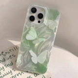 Gradient Pink Sparkling Butterfly Pattern Phone Case For iPhone 11 12 13 14 15 16 Pro Max7 8 Plus XS X XR SE 2 Shockproof Cover