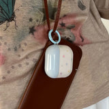 Korea lovely blue star gloss silicone earphone case for apple airpods pro 2 for airpods 1 2 3 4 protection cover with keychain