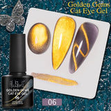 7.5ml Golden Gradient Cat Eye Nail Polish Gel Phototherapeutic Gel Soak Off Nail Magnetic Gel Polish Nail Art DlY