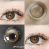 1 Pair Brown Colored Contact Lenses Natural Pupils Eyes Soft lenses Natural Beauty Eye Makeup Supplies 14.20mm Yearly