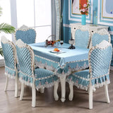 Dining Table Chair Cover Set European Jacquard Cushion Chair Rectangle Round Coffee Tablecloth Table Cloth Home Decor Dustproof