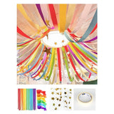 Crepe Paper Streamer Set Birthday Christmas Easter Home Party Hanging Decor Wedding Birthday Party Backdrop Colorful Paper Crepe