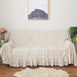 Sofa Throws Slipcovers Soft Couch Cover Ruffled Terylene Cotton Living Room for Pets Multi-Use Extra Large Furniture Decorative