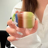 Colorful stripe shell headset protection cover for apple airpods 3 2 1 4 pro 2nd wireless bluetooth earphone charging box cover