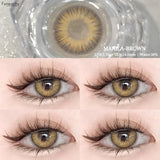 1Pair Natural Brown Contact Lenses for Eyes Colored Lenses Gray Pupils Big Eye Lenses Fashion Beauty Contacts Yearly