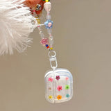 Dried Flower Glitter Bling Case For AirPods 4 3 2 1 Pro Pro2 Soft Transparent Wirelsss Headphones Protective Cover AirPod Shell