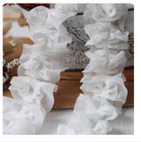 White Lace Lace Ribbons Accessories Lace Trim Handmade DIY Extended Clothes Pleated Sewing Decorative Fabric Skirt Hem Fabric