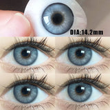 1Pair Color Contact Lens Pupils Nature High Quality Myopic Blue Black Eyes - 0.00 to- 8.00 Diopter Lenses