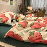 Nordic Simple Small Check Dark Green Bedding Set Soft High Quality Quilt Cover Polyester Aesthetic Bed Sheet With Pillowcases