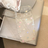 Korean Colorful Flowers Butterfly Pattern Phone Case for iPhone 17 16 15 13 14 12 Pro Max Clear Shockproof Protective Soft Cover