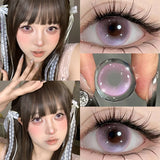 New 1pair Cosplay Colored Contact Lenses 2Pcs Halloween Anime Cyber Pink Color Contacts with Power 6-12 Months