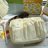 Large Capacity Canvas Storage Bag Simple Design For High School Students Multi-Layer Pencil Case And Bag For Boys And Girls