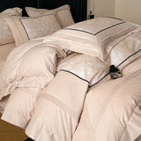 160S Pure Cotton European Luxury Solid Color Hotel Style Bedding Set Queen King Duvet Cover Set Flat/Fitted Bed Sheet Pillowcase