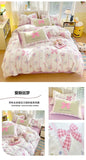 Washed Cotton Pink Duvet Cover Girl Room Decor Breathable Comforter Cover with 2 Pillowcases Bed Linens Bedding Set Home Textile