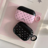 Korea Cute Black Polka Dots Soft Cover Case For Apple AirPdos 1 2 3 4 Pro 2 Earphone Protection Cases Cartoon Lovely Cat Pendant