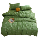 Cute Dinosaur Children's Cartoon Line Pure Cotton Bedding Set 3-4 Pieces Set 00% Cotton Bedding Duvet Cover eet