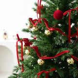 2.7m Christmas Velvet Bell Strings Red Iron Bell Ribbons Bell Pendant Wreath Decoration Handmade Xmas Tree Hanging Bells