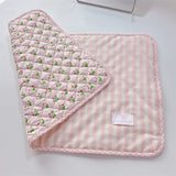 Korean Strawberry Garden Table Mat Cute Pink Quilted Edge Dinner Photo Props Tablecloth Birthday Gift Outdoor Picnic Tablecloth
