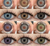 1pair Colorcon Contact Lenses for Eyes High Quality Soft Natural Contact Lenses Gray Beautiful Pupil Lens Blue Eye Lens