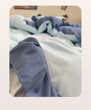 Princess Style Bedding Set Soft Solid Color Ruffle Duvet Cover Set Comforter Pillowcase Bed Sheet Washed Cotton Four Pieces Set