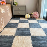 16Pcs 30x30cm Modern Simple Creative Plush Foam Puzzle Carpet Warm Toned Play Mats Interlocking Activity Floor Rugs Area Rug