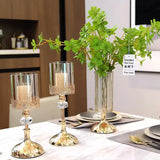 Crystal Candle Holder Luxury Wedding Party Festival Christmas Romantic Dinning Table Centerpiece Candlestick Home Decoration