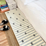 Korean Runner Rug Striped Butterfly Print Bedroom Bedside Rug Simple Advanced Ins Soft Home Decoration Coffee Table Mat