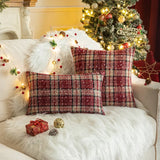 Christmas Plaid Cushion Cover Cotton Decorative Pillows for Sofa Bed Living Classic Green Red Throw Pillow Cover Home Decor Gift