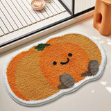 Cute Tufting Fruit Bathroom Mat Soft Tufted Watermelon Pumkin Bedroom Carpet Bedside Rug Floor Non Slip Pad Aesthetic Home Decor