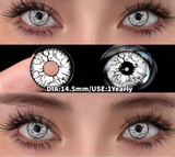 1 Pair Cosplay Crazy White Contact Lenses Colored Contact Lenses Anime Makeup Black Eye Lenses Yearly Halloween Lenses