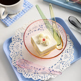 Colorful Glass Water Drop Color Spoon High Temperature Resistant Glass Round Spoon Cute Long Handle Coffee Spoon Ice Cream Spade