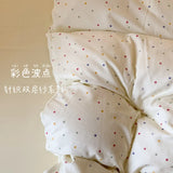 Knitted Class A Bedding Set Floral Style Bed Linen Set Soft Double Yarn Four-Piece Set Quilt Cover Set Bed Sheets Gift for Home