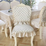 Velvet Thick Chair Cover Household Dining Stool Cushion Backrest Cover Solid Color Concise Anti Slip Dustproof Chair Covers