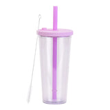 700ml,Double-Layer Straw Cup/MUG,Drinkware,Environmentally Friendly Plastic,Large Diameter,Transparent Milk Tea Cup,Holiday Gift