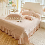 Winter Thickened Warm Milk Velvet Flowers Lace Ruffles Princess Bedding Set Duvet Cover Bed Sheet Quilted Bedspread Pillowcases