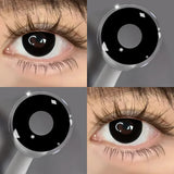 Block Blind Cosplay Anime Colored Contact Lenses Prescription Yearly Disposable Myopia for Halloween Party Makeup