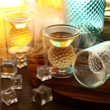 2/4pcs 50ml Golf Whiskey Glasses Double Walled Crystal Whiskey Cocktail Cup Washable Shot Glasses for Home Bar Party Golf Gifts