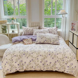 Ikeehome  Class A super soft jacquard cloud yarn cotton four-piece set, bed sheet, bed hat, quilt cover, student dormitory bed
