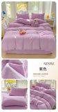 Solid Color Bedding Set Kids Twin Full Queen Size Washed Cotton Single Couple Duvet Cover Set Quilt Cover Pillowcases Bed Linen