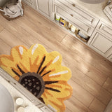 Sunflower Shaped Bath Rug, Luxury Plush with 5X Absorbency, Non-Slip TPR Backing, Creative Floor Mat for Bathroom Decor