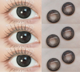 2pcs Color Contact Lenses Black Large Diameter 14.5mm Myopia Diopter -0.00to-8.00 Beauty Pupil High Quality Natural Lens
